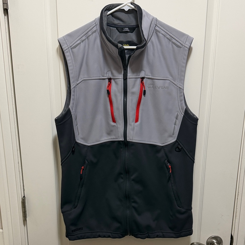 Cabela's Two-Tone Softshell Vest with Red Accents
